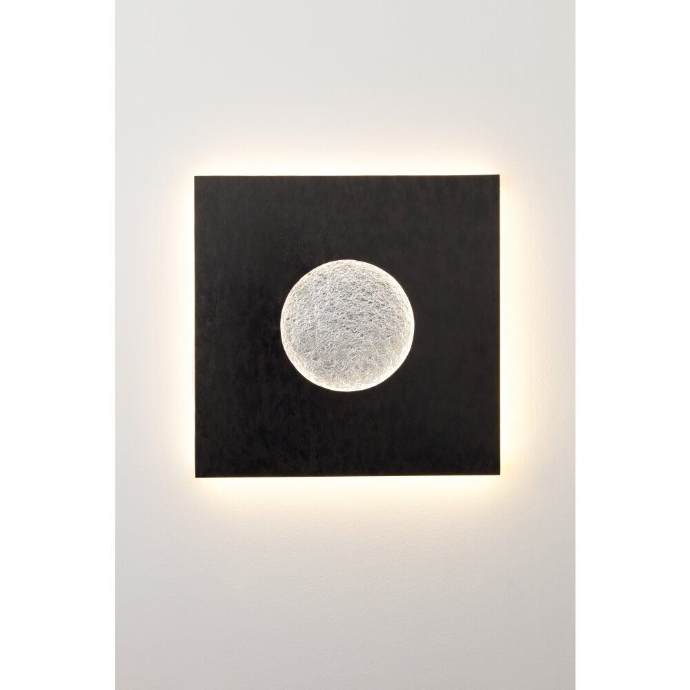 Applique murale Holländer LUNA QUADRAT GROSS LED Brun, Noir, Argenté, 1 lumière main product photo