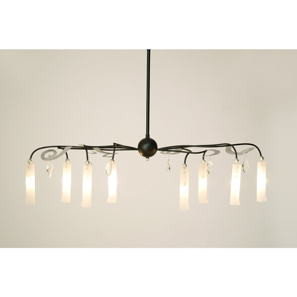 Suspension Holländer CASINO OVAL Noir, Argenté, 8 lumières main product photo