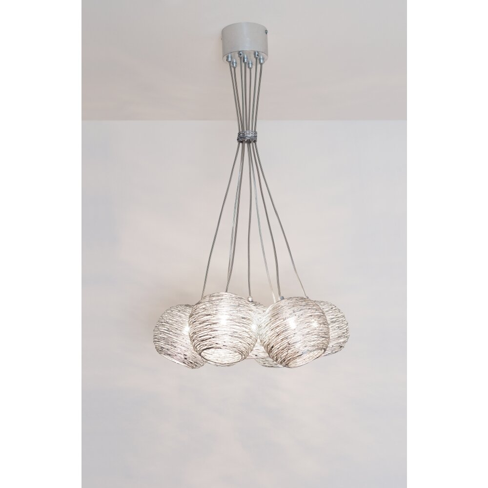 Suspension Holländer CARILLON Argenté, 7 lumières main product photo