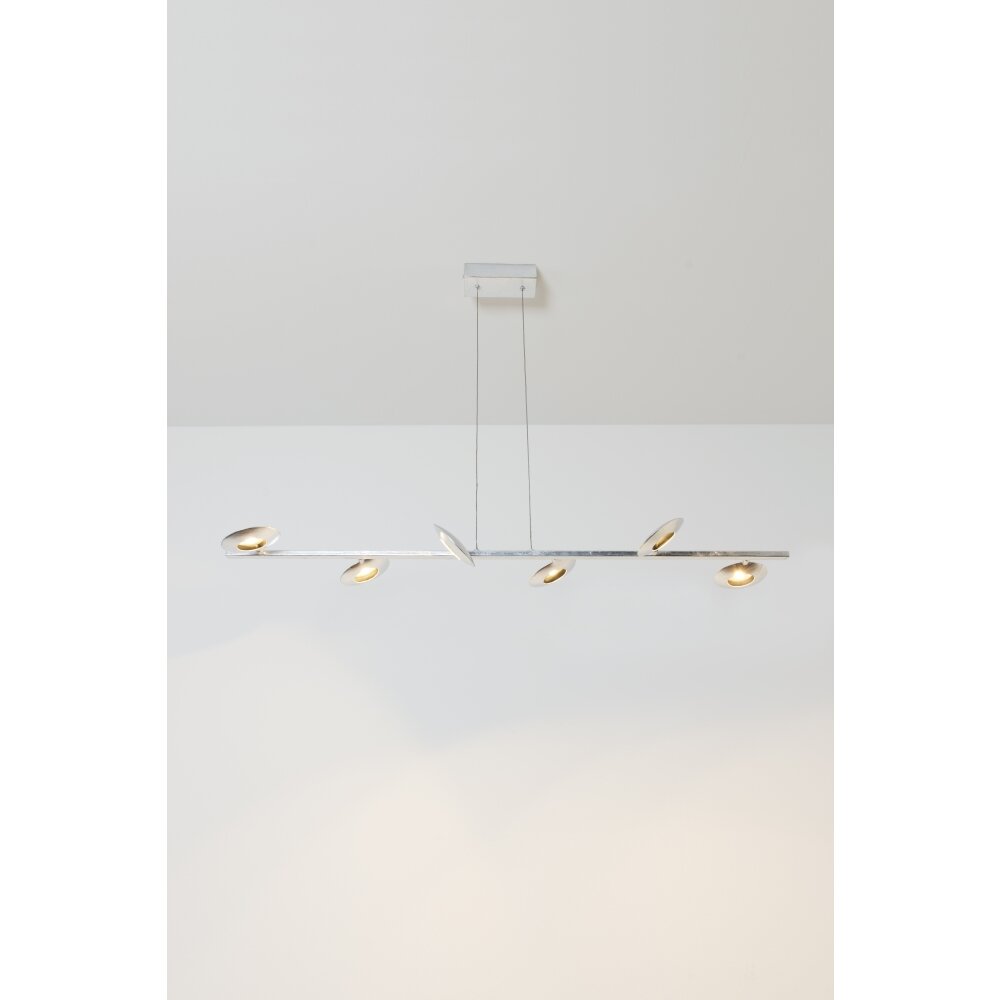 Suspension Holländer SIMULATORE LED Argenté, 6 lumières main product photo