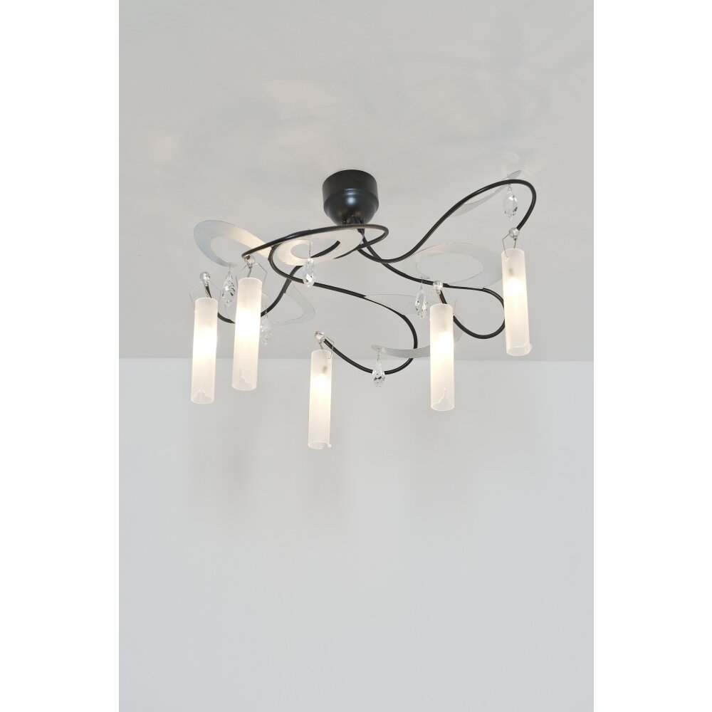 Plafonnier Holländer CASINO Noir, Argenté, 5 lumières main product photo
