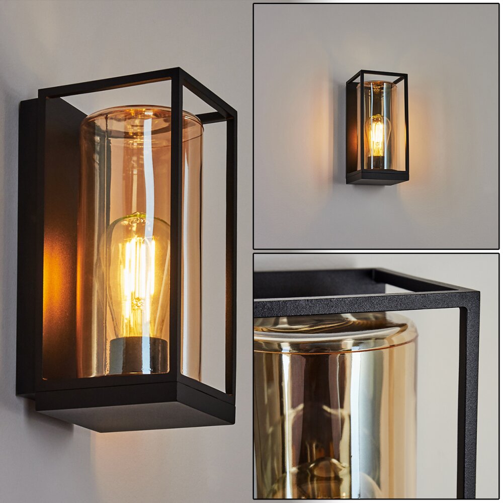 Applique murale d'extérieur Palanga Noir, 1 lumière main product photo