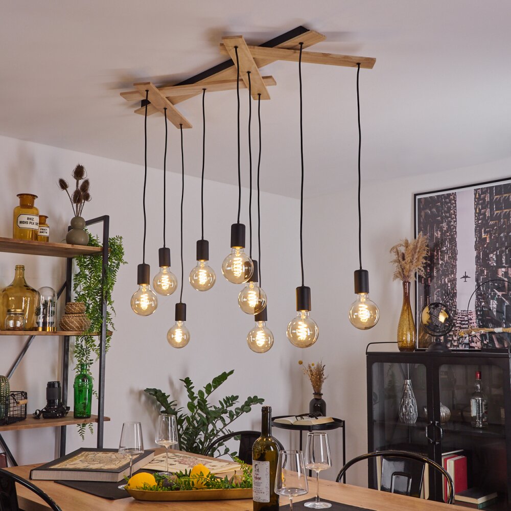 Suspension Treherne Écru, Noir, 9 lumières main product photo