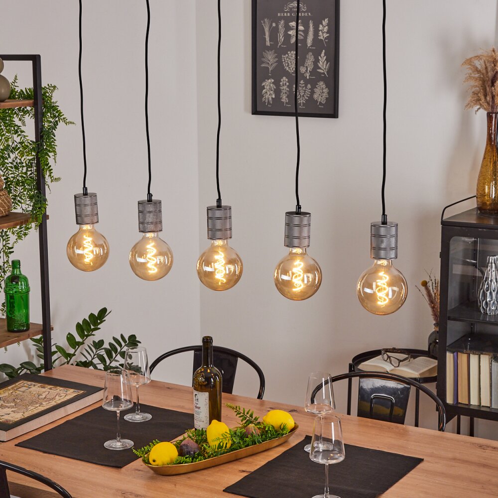 Suspension Ajaccio Argent Oxydé, 5 lumières main product photo