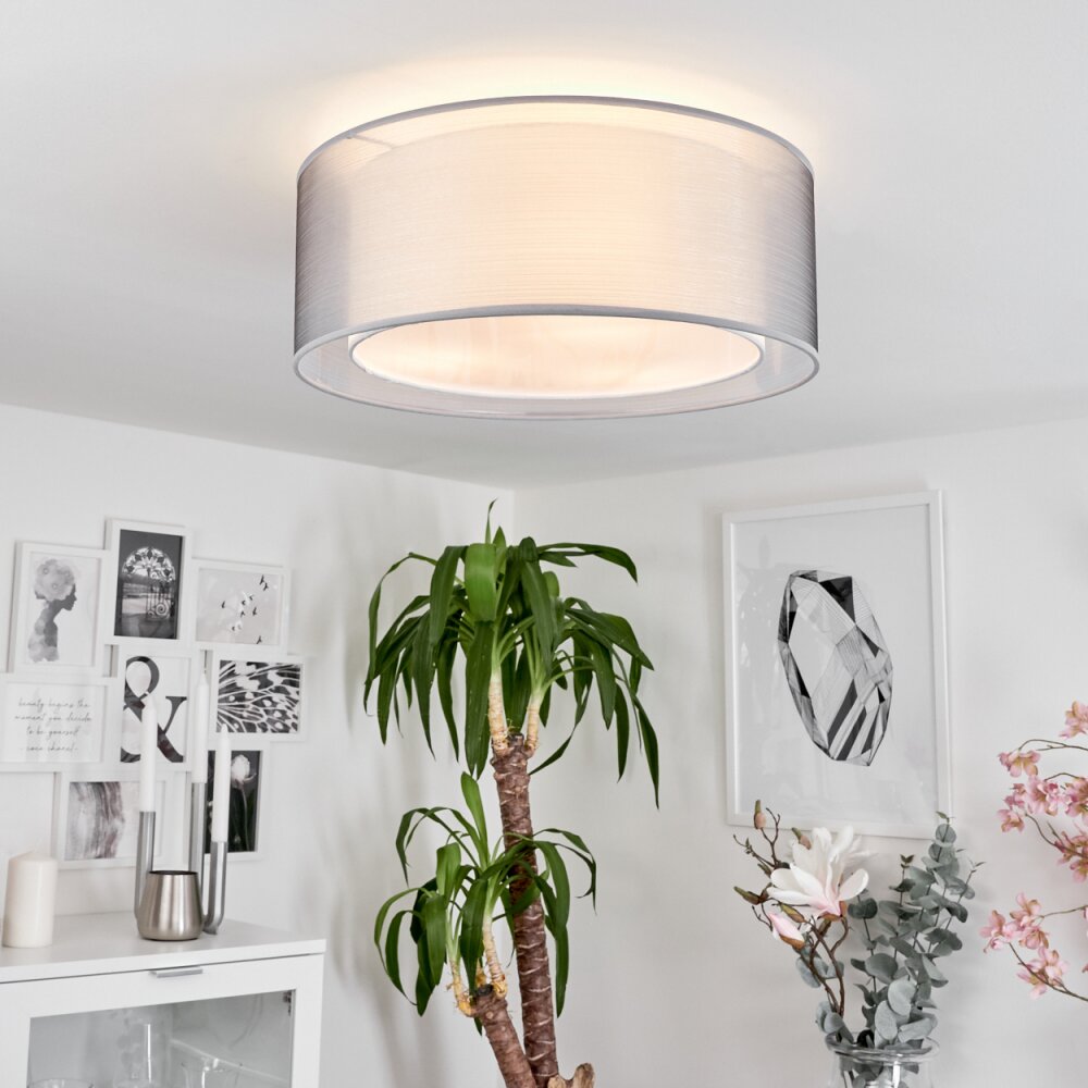 Plafonnier Tallaboa Nickel mat, Blanc, 3 lumières main product photo