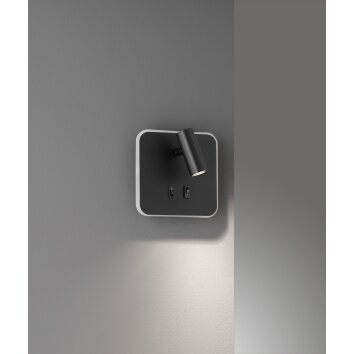 Applique murale Fischer & Honsel Mila LED Noir, 1 lumière