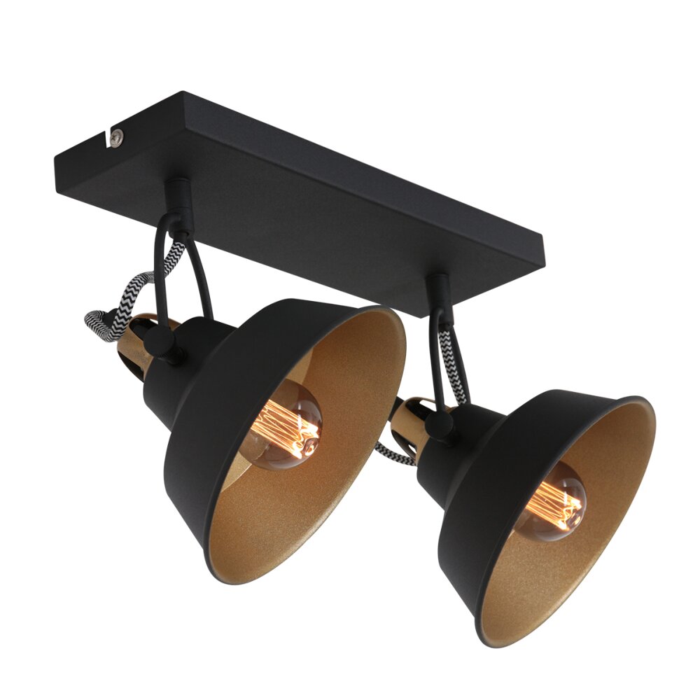 Plafonnier Steinhauer Nové Or, Noir, 2 lumières main product photo