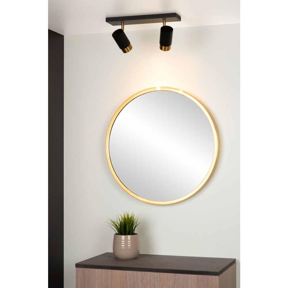 Plafonnier Lucide FLORIS Or, Laiton, Noir, 2 lumières main product photo