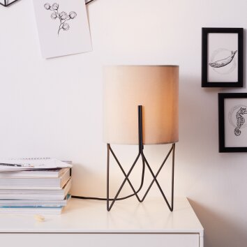 Lampe de table Brilliant Atami Noir, 1 lumière
