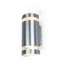 Applique murale d'extérieur Lutec Focus couleur acier inoxydable, 2 lumières