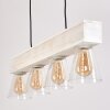 Suspension Tapso Bois clair, Blanc, 4 lumières Suspension Tapso Bois clair, Blanc, 4 lumières