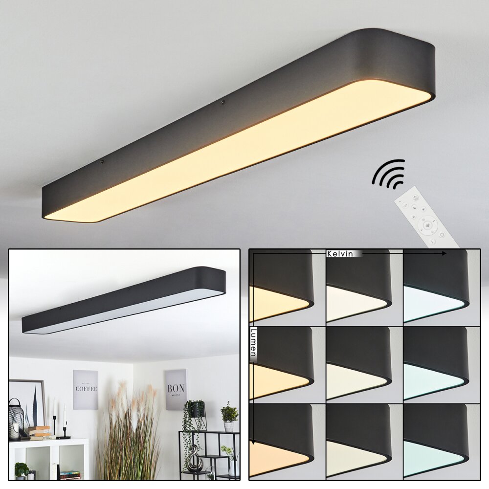 Plafonnier Iriondo LED Noir, 1 lumière, Télécommandes main product photo
