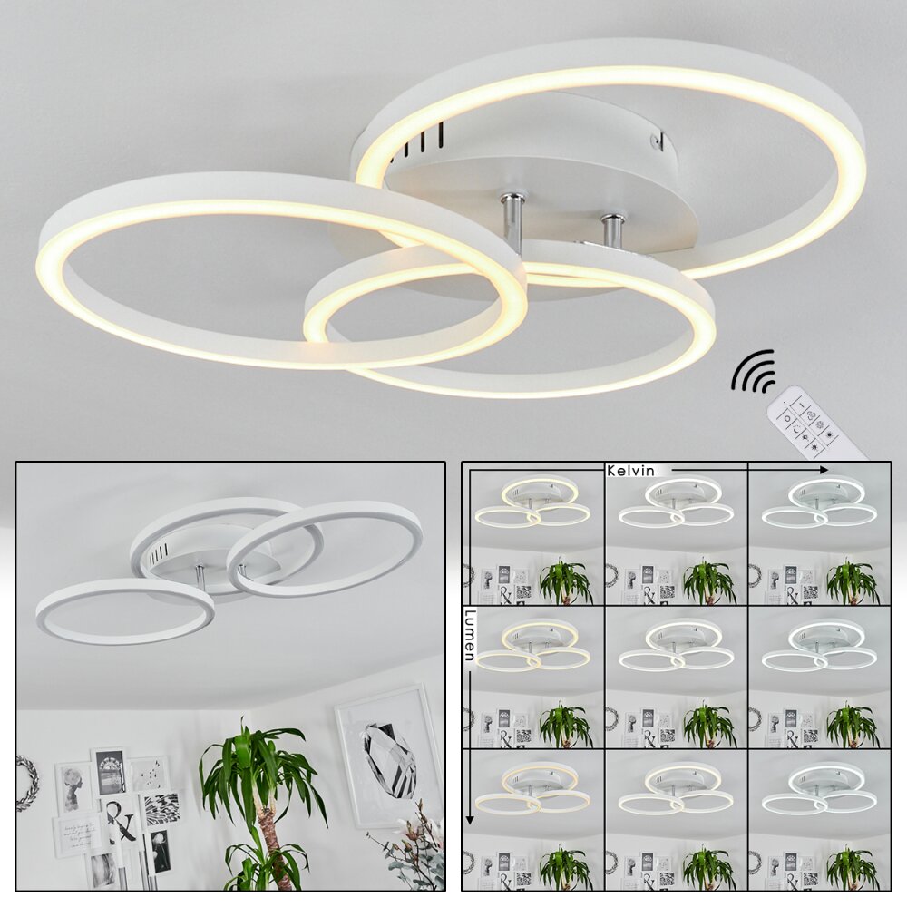 Plafonnier Xena LED Blanc, 1 lumière, Télécommandes main product photo