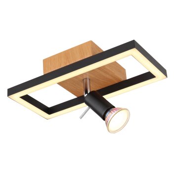 Applique murale Globo IDA LED Noir, Blanc, 2 lumières
