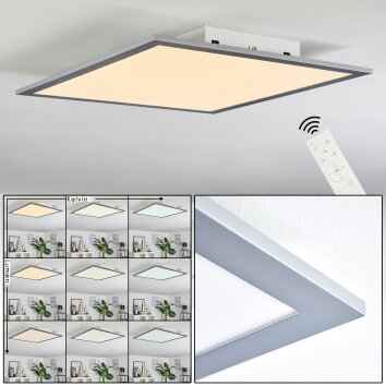 Plafonnier Ringuelet LED Blanc, 1 lumière, Télécommandes