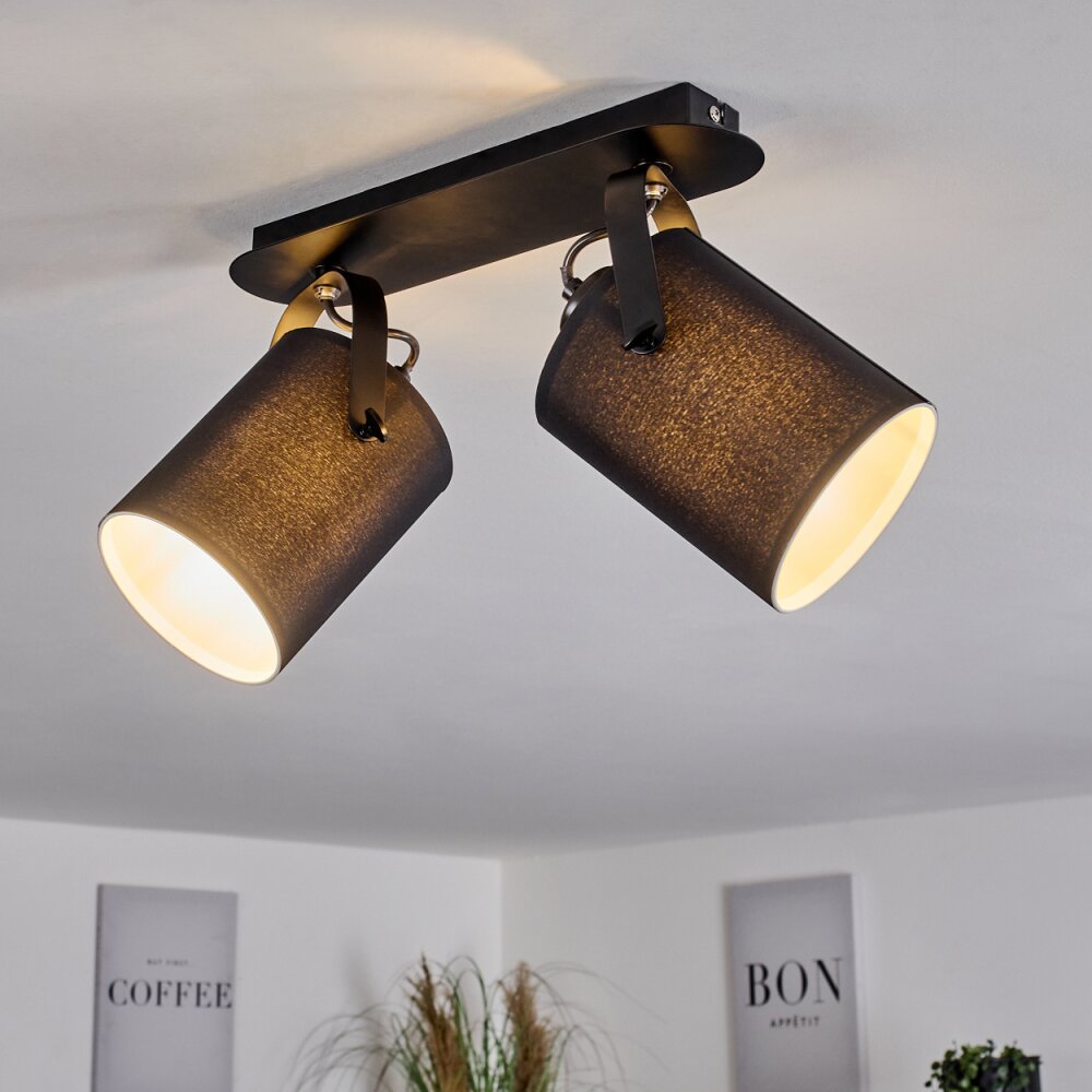 Plafonnier Puelches Noir, 2 lumières main product photo