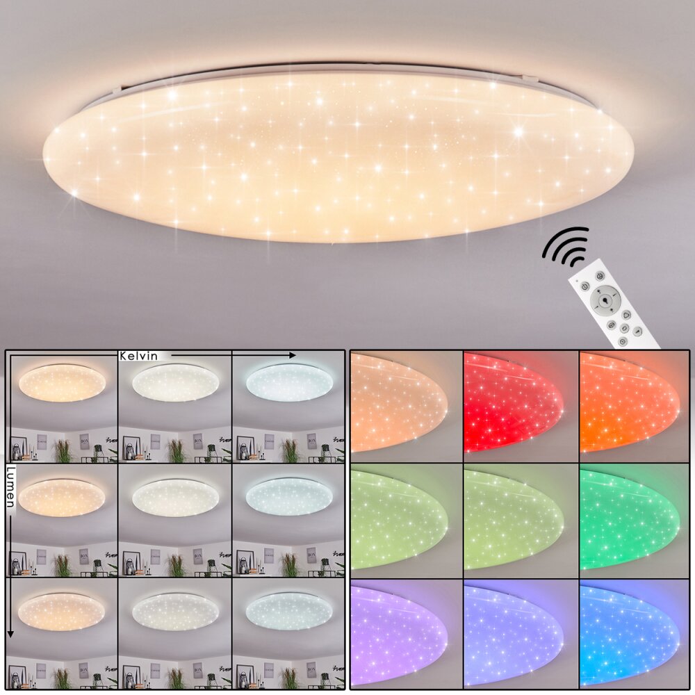 Plafonnier Mixta LED Blanc, 1 lumière, Télécommandes, Changeur de couleurs main product photo