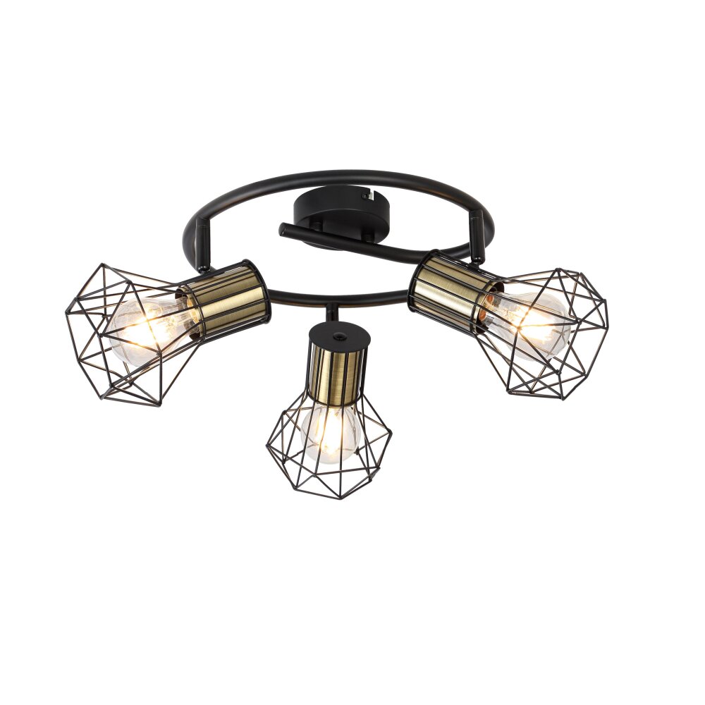Plafonnier Globo PRISKA Noir, 3 lumières main product photo