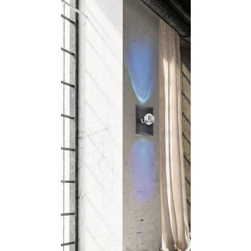 Applique murale Fischer & Honsel Bondy LED Noir, 1 lumière, Changeur de couleurs