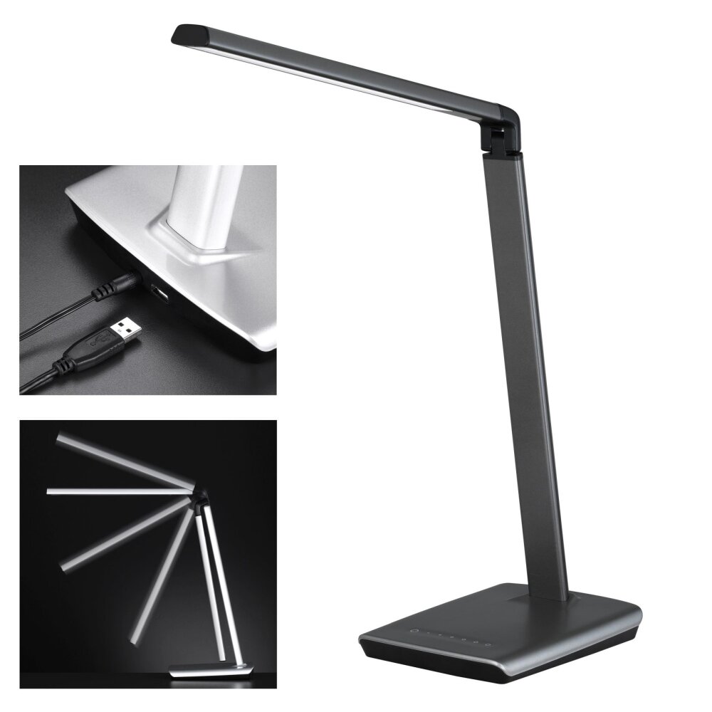 Lampe de table Fischer & Honsel Bright LED Titane, 1 lumière main product photo