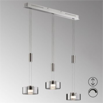 Suspension Fischer & Honsel Lavin LED Nickel mat, 3 lumières