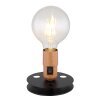 Lampe de table Globo JOHANNA Couleur bois, Noir, 1 lumière