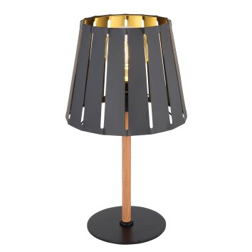 Lampe de table Globo LUNA Couleur bois, Noir, 1 lumière