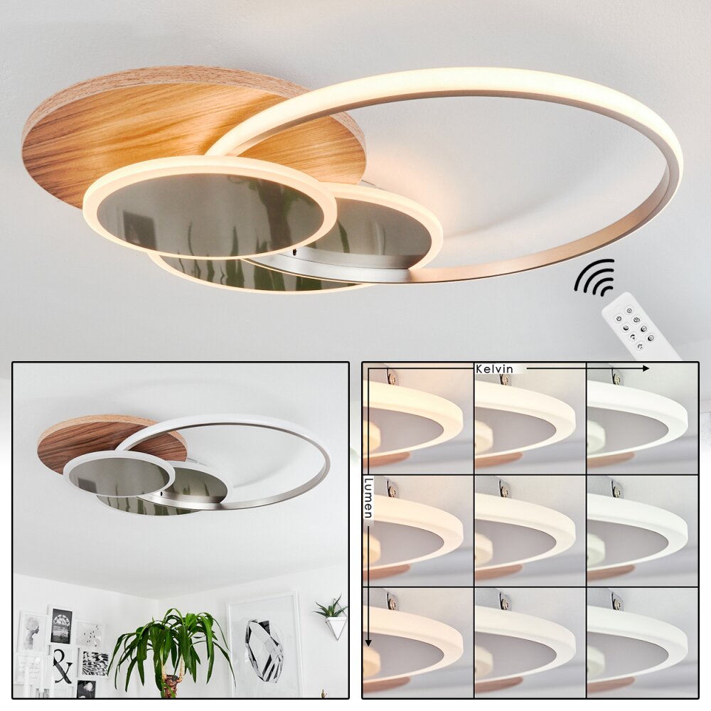 Plafonnier Blandford LED Écru, Nickel mat, Argenté, 1 lumière, Télécommandes main product photo