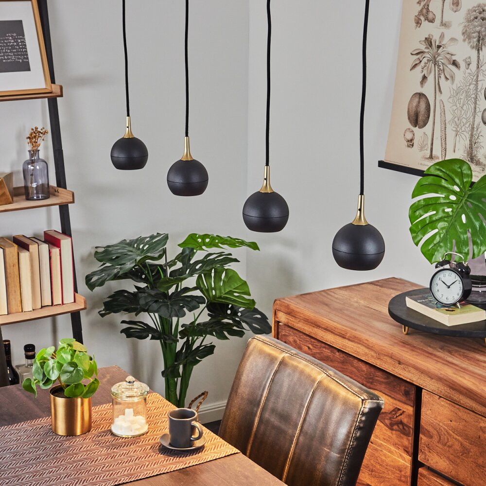 Suspension Morrison Noir, 4 lumières main product photo