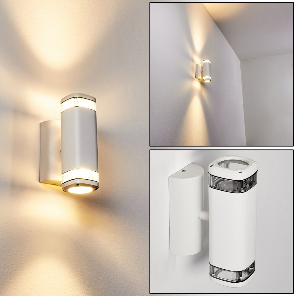Applique murale d'extérieur Corneda Blanc, 2 lumières main product photo