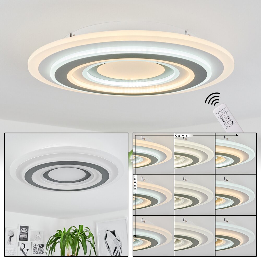 Plafonnier Wawo LED Blanc, 1 lumière, Télécommandes main product photo
