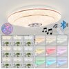 Plafonnier Lindero LED Blanc, 2 lumières, Télécommandes, Changeur de couleurs