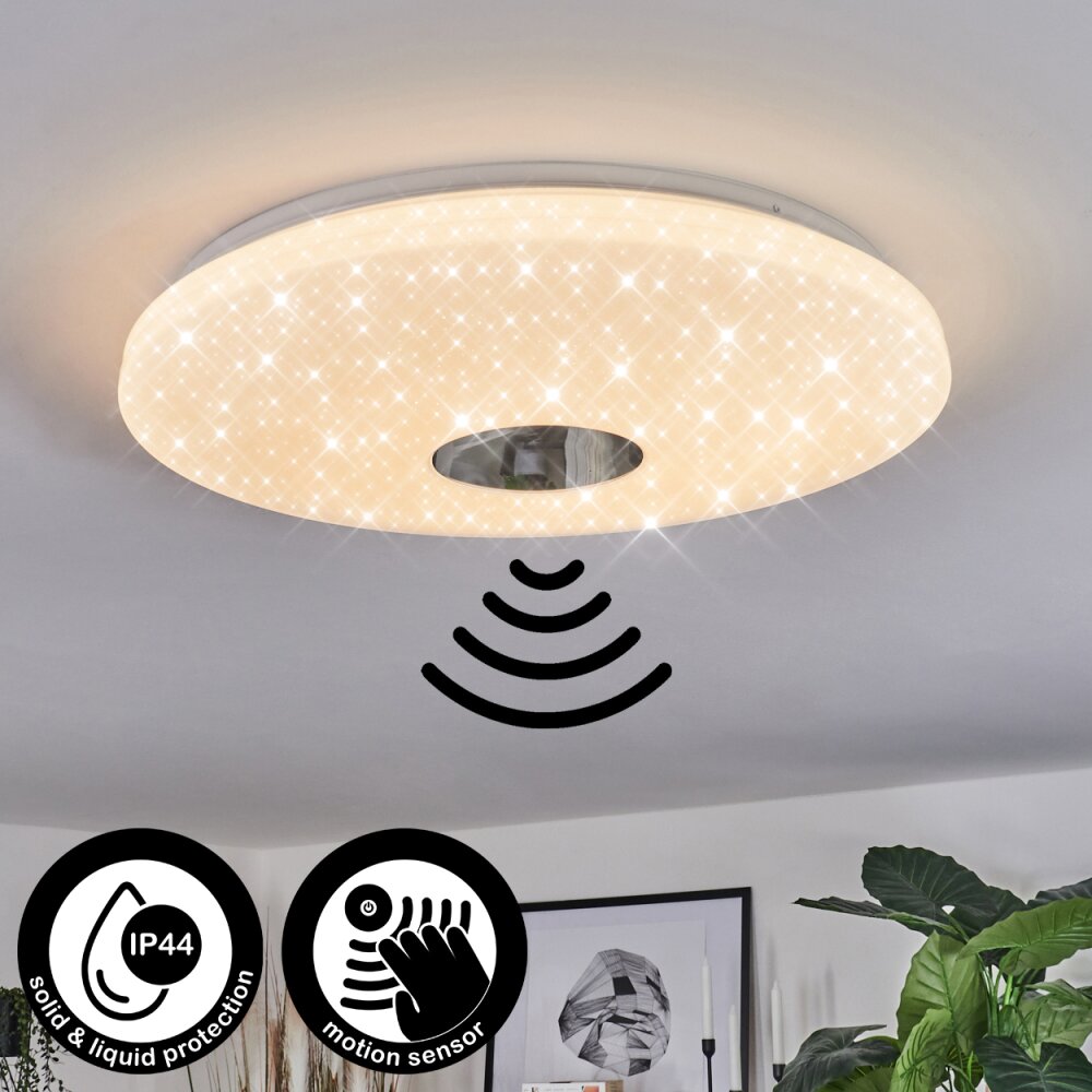 Plafonnier LED D.77 cm 50W BEZZI Blanc - Spot et plafonnier BUT