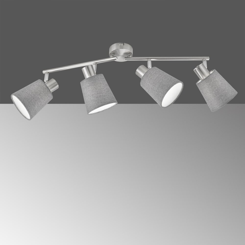 Plafonnier Fischer & Honsel Jeff Nickel mat, 4 lumières main product photo