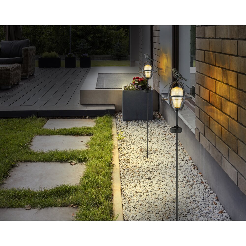 lampe solaire Gobo LED Noir, 5 lumières main product photo