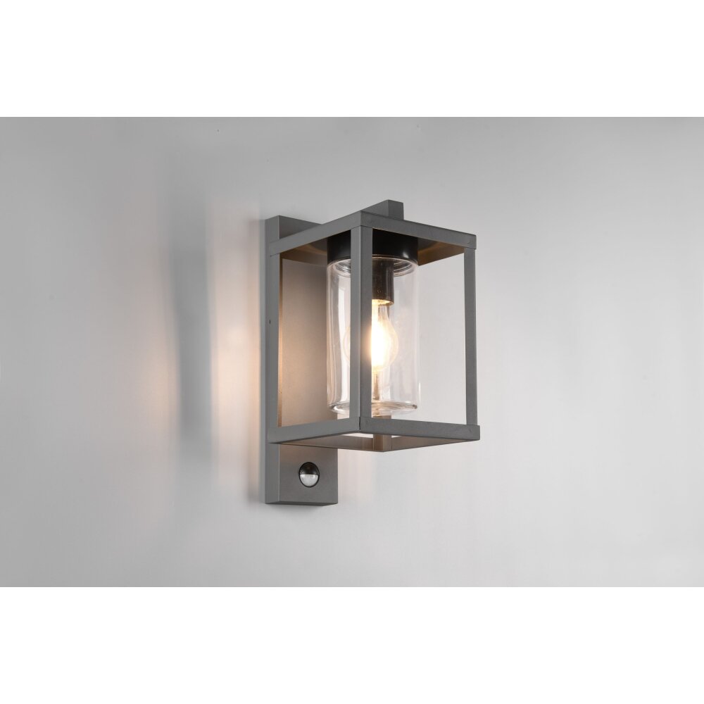 Applique murale d'extérieur Trio Lunga Anthracite, 1 lumière, Détecteur de mouvement main product photo