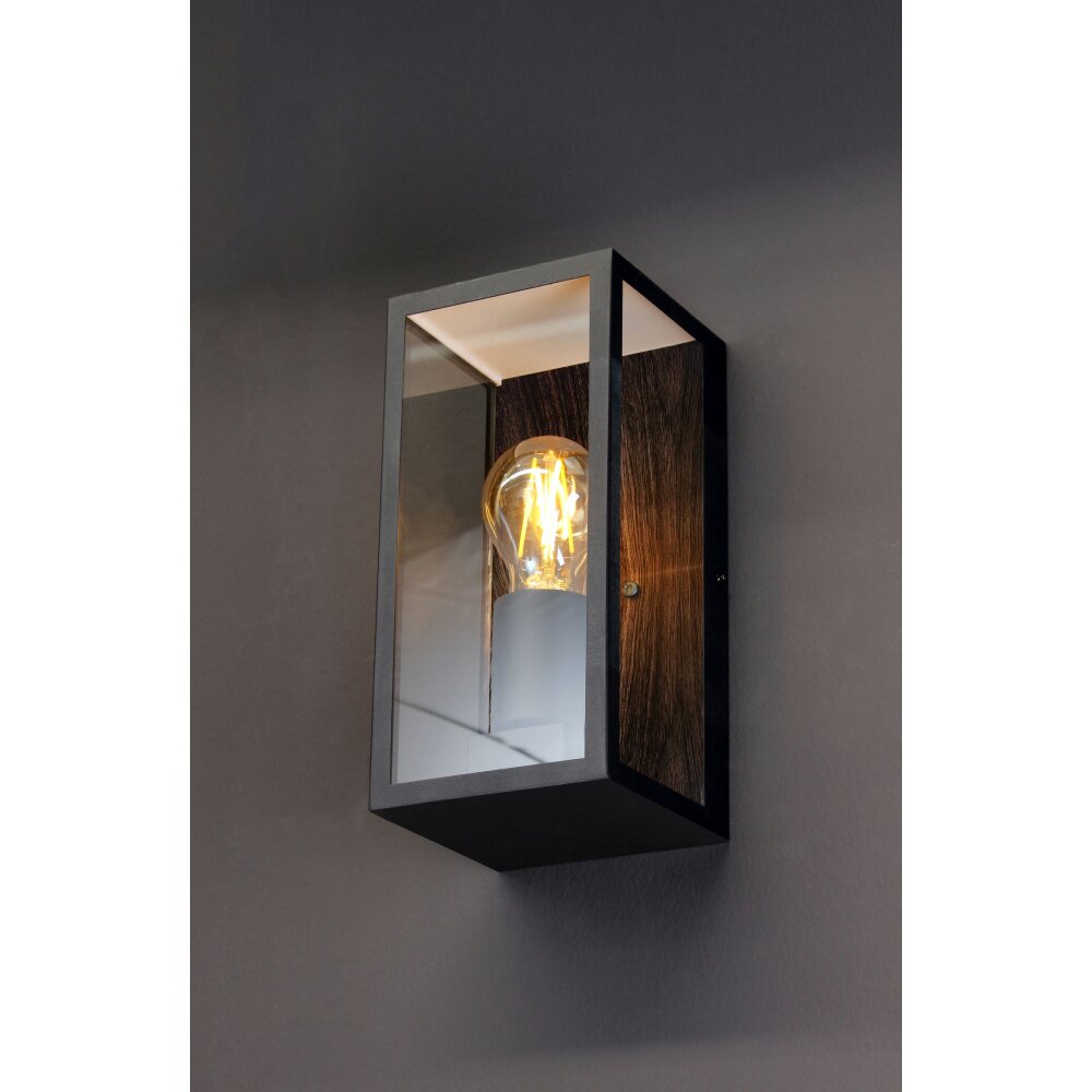 Applique murale d'extérieur Lutec KARO Couleur bois, Noir, 1 lumière main product photo