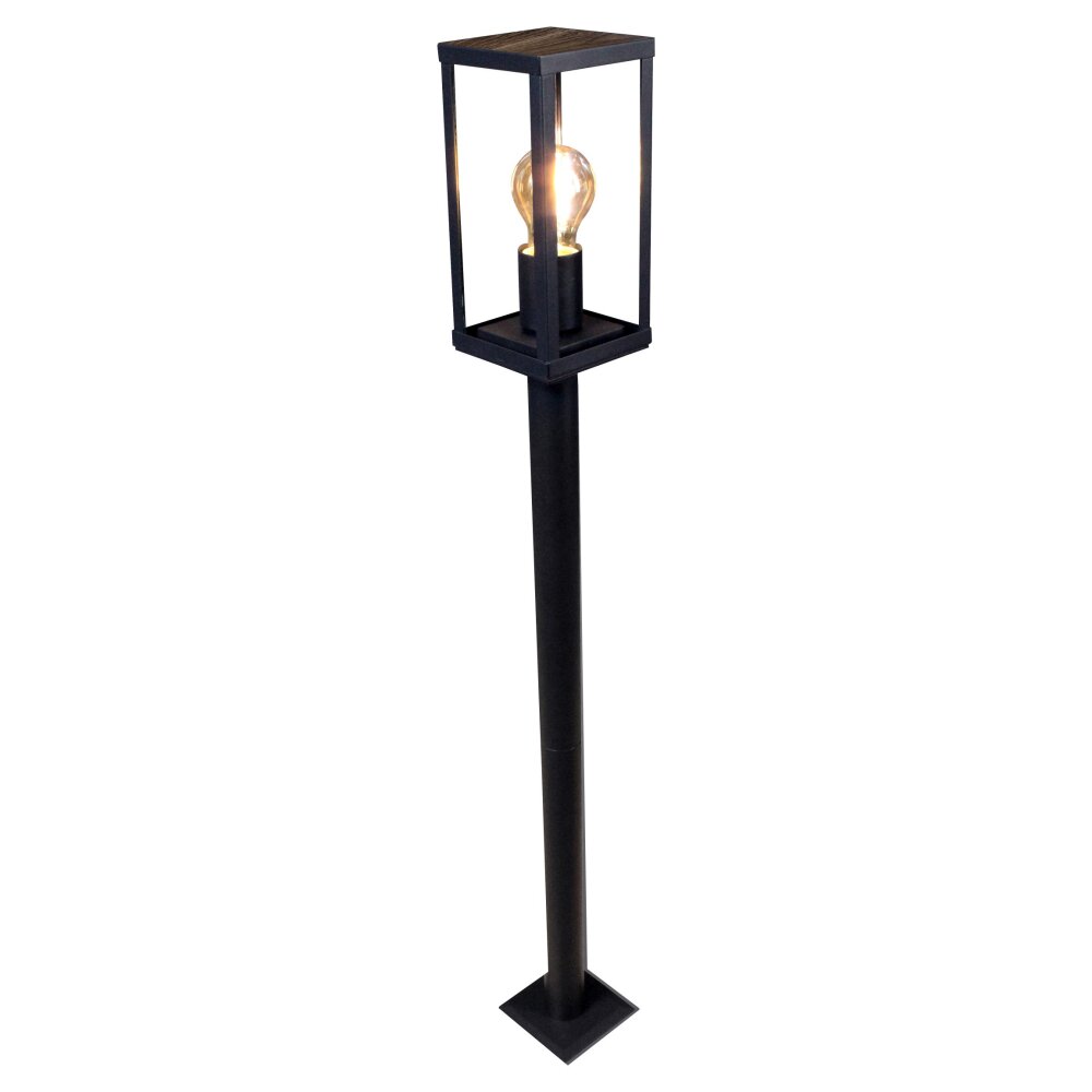 Borne lumineuse Lutec KARO Couleur bois, Noir, 1 lumière main product photo