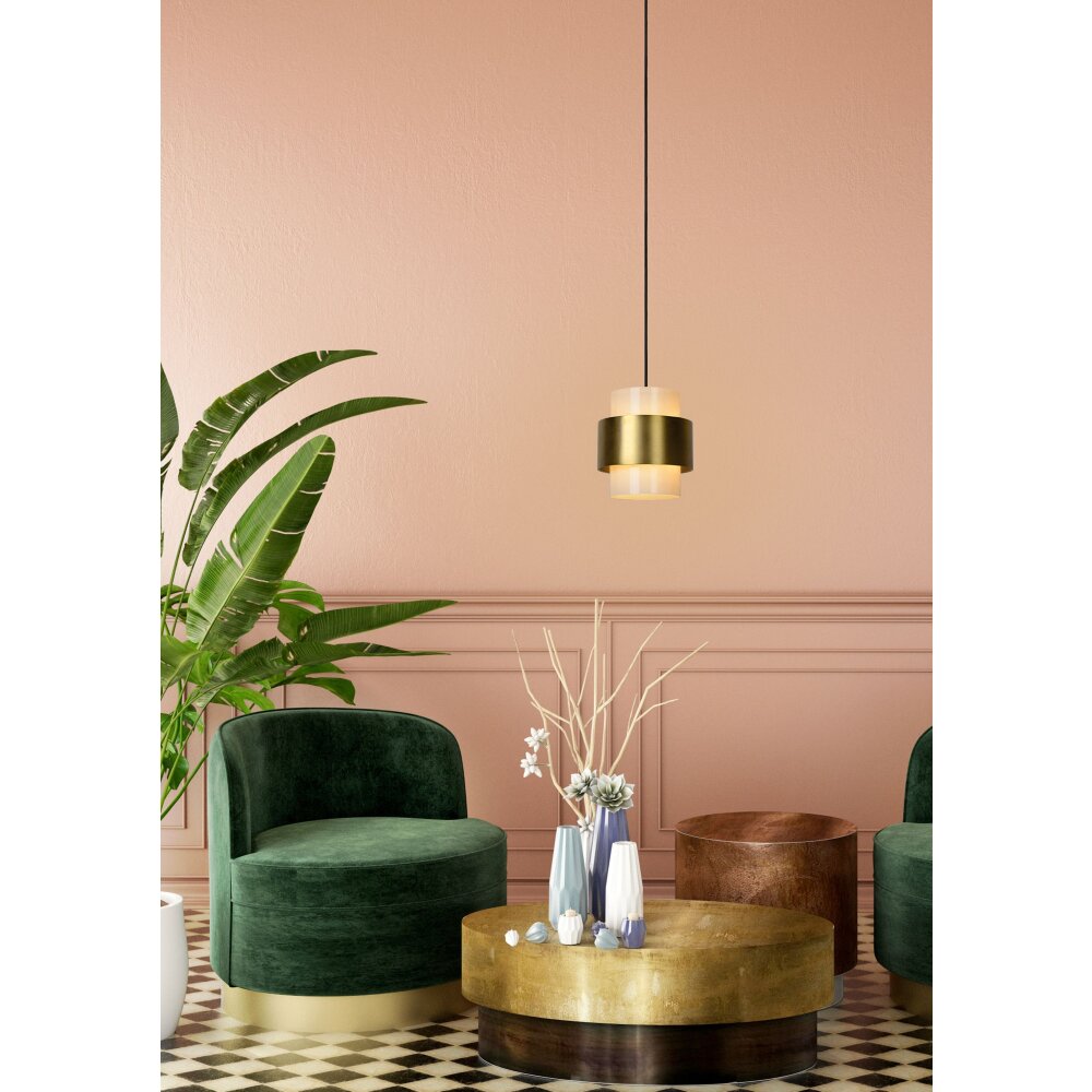 Suspension Lucide FIRMIN Laiton, 1 lumière main product photo