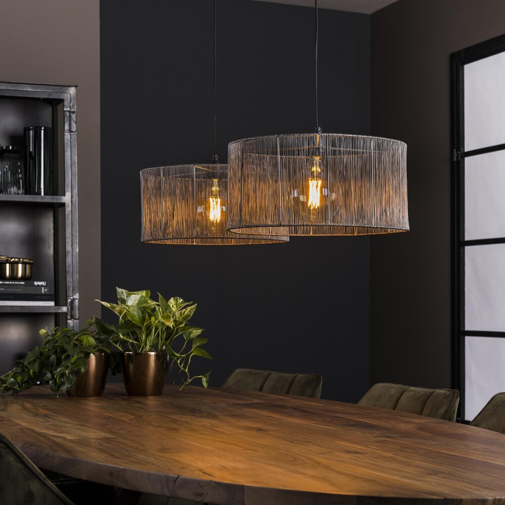 Suspension Perales Argent Oxydé, 2 lumières main product photo