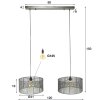 Suspension Perales Argent Oxydé, 2 lumières