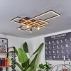 Plafonnier Deadwood LED Noir, Blanc, 6 lumières