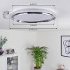 Plafonnier Alberton LED Chrome, Transparent, Blanc, 1 lumière