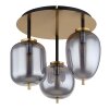 Plafonnier Globo BLACKY Laiton, Fumé, 3 lumières