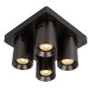 Plafonnier Lucide NIGEL LED Acier inoxydable, Noir, 4 lumières