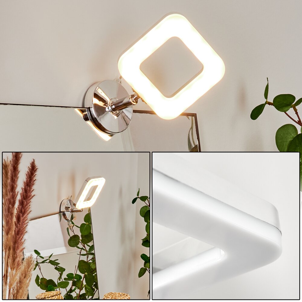 lampe miroir Morges LED Chrome, Blanc H3459973