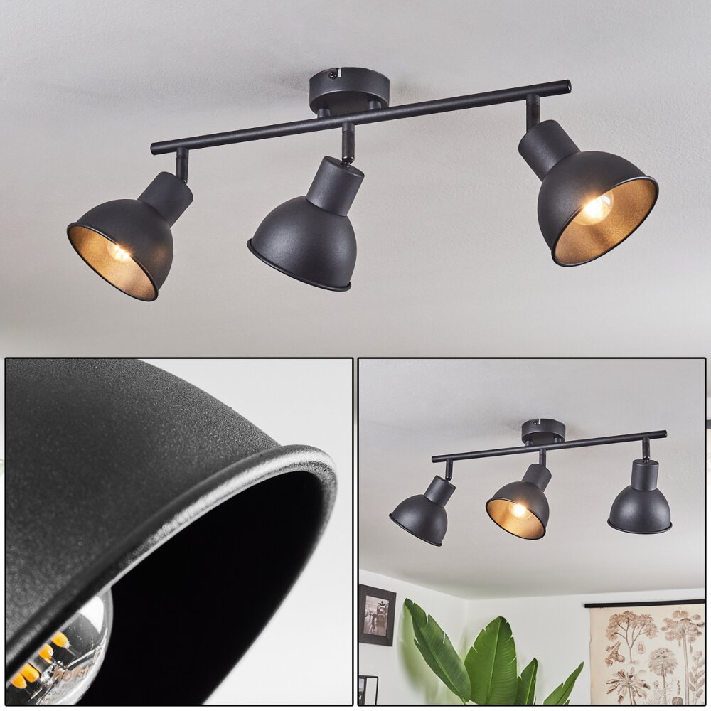 Plafonnier Kansela Noir, 3 lumières main product photo