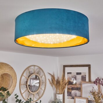 Plafonnier Maripi LED Bleu, Or, 1 lumière