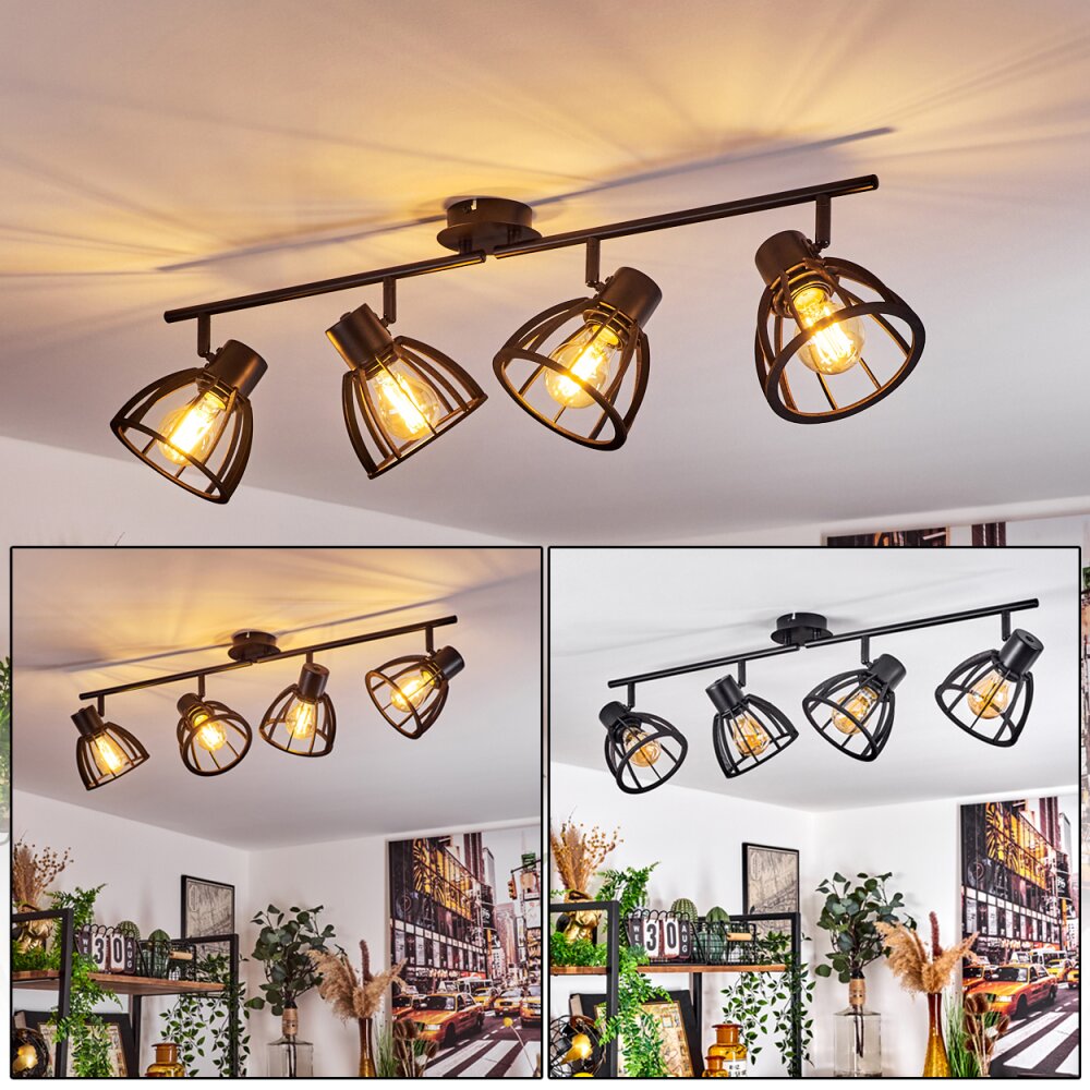 Plafonnier Kaurila Noir, 4 lumières main product photo