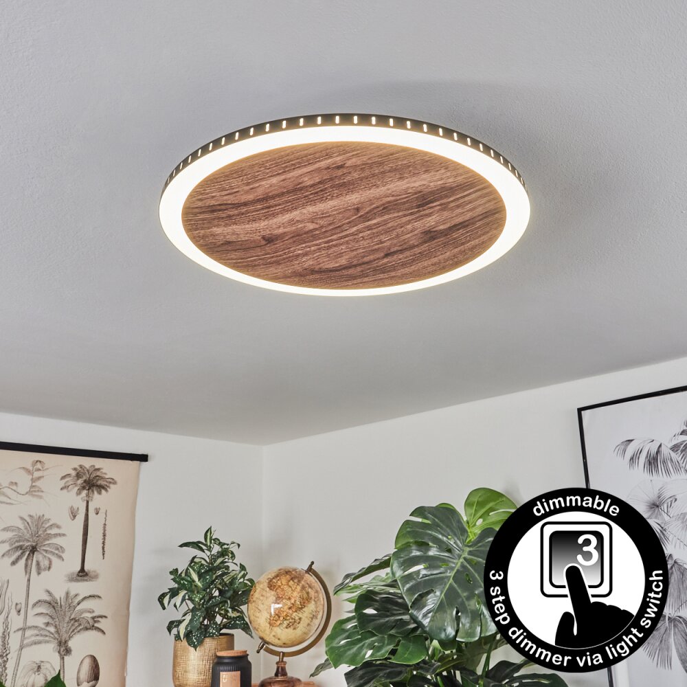 Plafonnier Rocha LED Brun, Couleur bois, Noir, 1 lumière main product photo